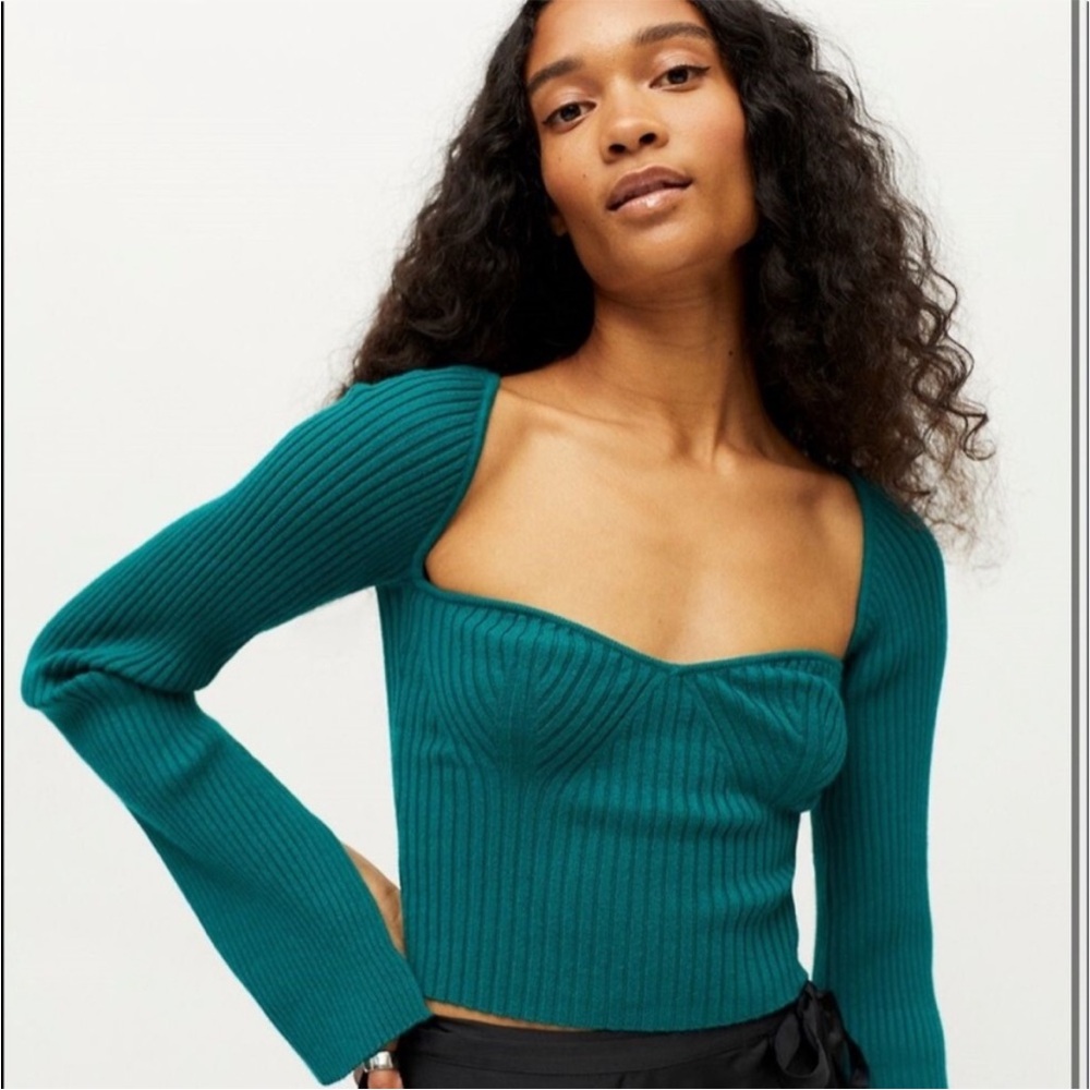 burgundy urban outfitters juliet portrait sweetheart neckline knit sweater